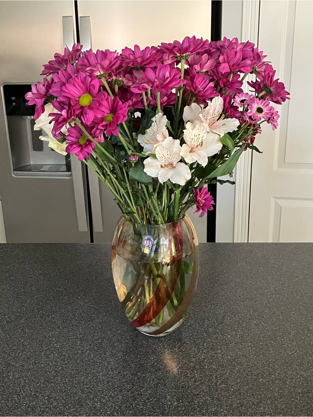 Vintage Crate & Barrel Colorful Swirl Vase